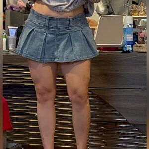 Almost Famous Light Blue Denim Mini Skirt